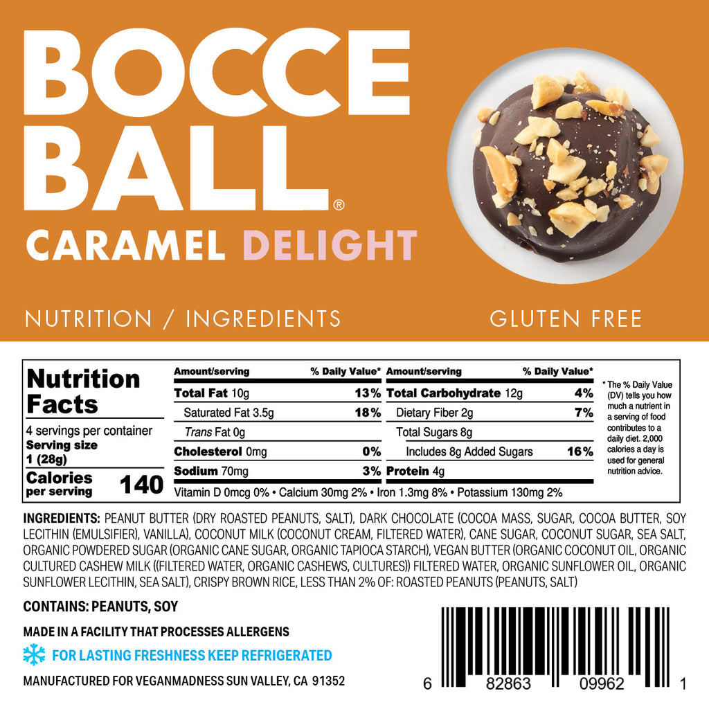 Caramel Delight Bocce (4 Pack)  Gluten Free and Vegan  Best in Los Angeles