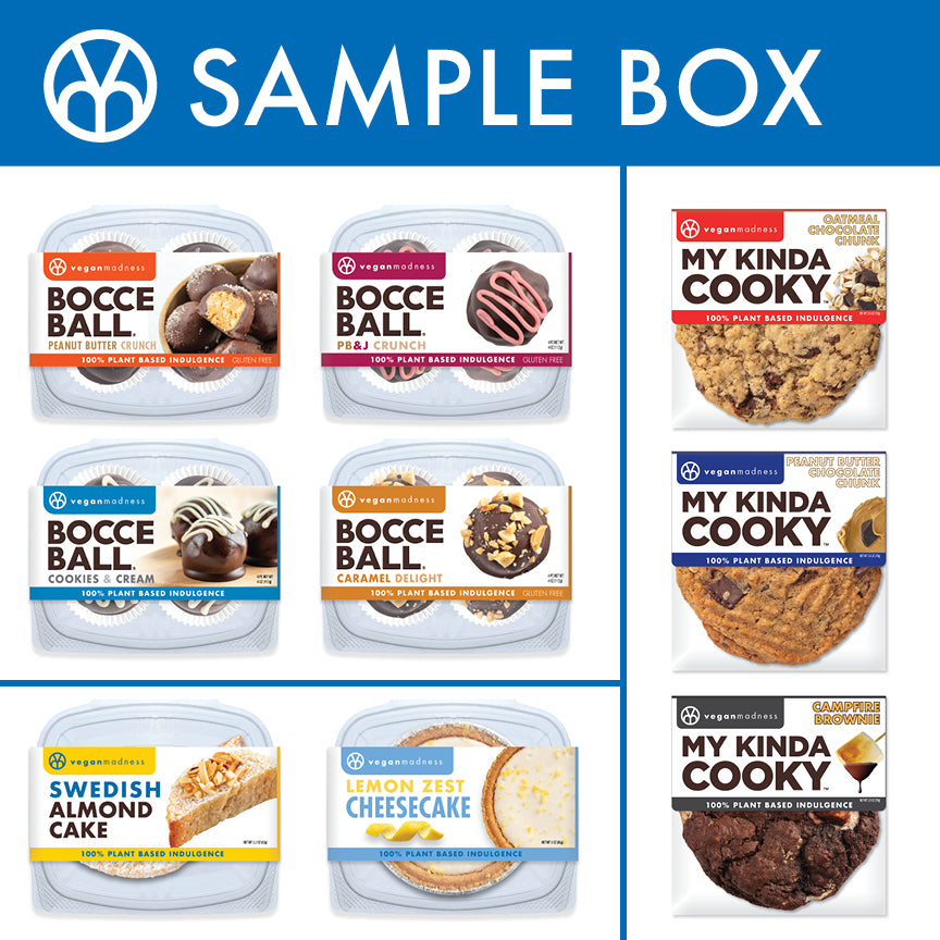 THE ULTIMATE VEGAN FRIENDLY SAMPLE BOX FEATURING 9 DESSERTS
